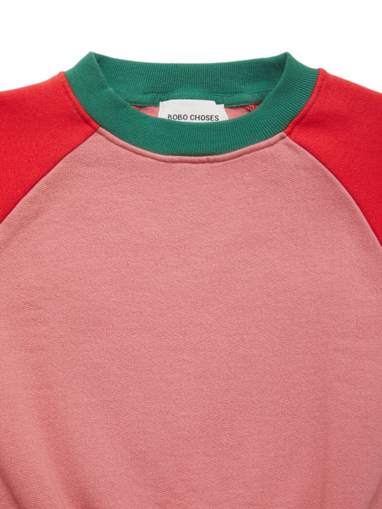 Bobo Choses: Color block cotton knit sweater - ピンク - kids-boys_1 | Luisa Via Roma