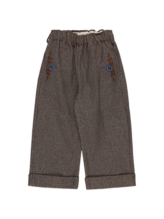 Babe & Tess: Flower pants - Miele Blue - kids-girls_0 | Luisa Via Roma