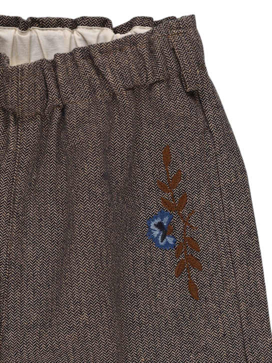 Babe & Tess: Flower pants - Miele Blue - kids-girls_1 | Luisa Via Roma