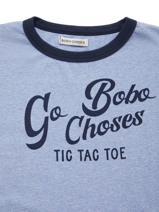 Bobo Choses: Printed organic cotton t-shirt - ブルー - kids-boys_1 | Luisa Via Roma