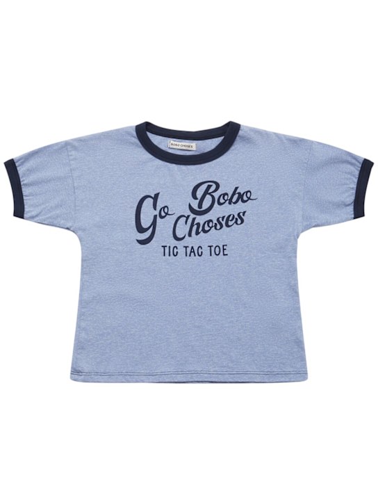 Bobo Choses: Printed organic cotton t-shirt - ブルー - kids-boys_0 | Luisa Via Roma