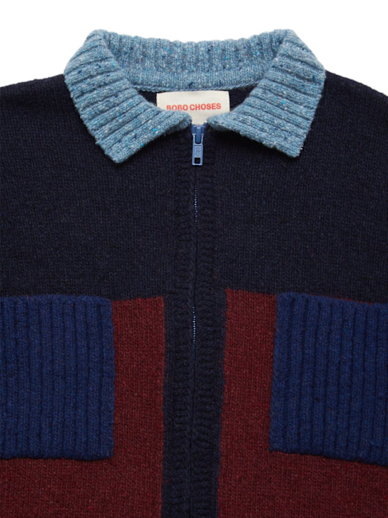 Bobo Choses: Printed wool blend cardigan - Multicolor - kids-boys_1 | Luisa Via Roma