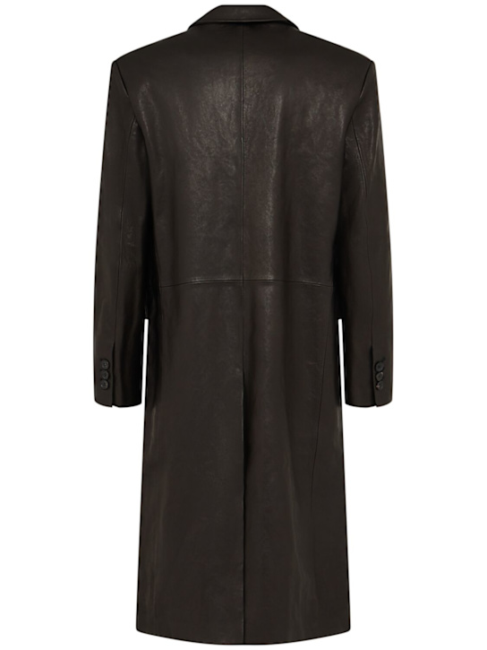 Tonywack: Vegetable tanned leather coat - Black - men_1 | Luisa Via Roma