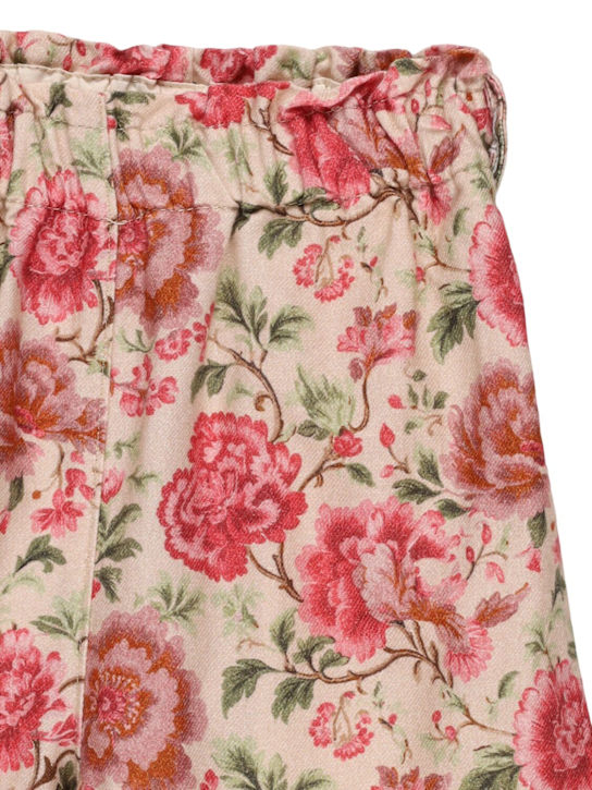 Babe & Tess: Pantaloni in cotone stampa floreale - Viola - kids-girls_1 | Luisa Via Roma