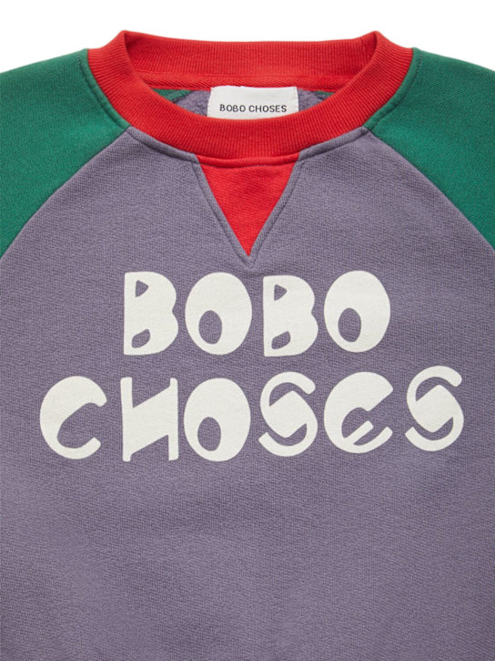 Bobo Choses: Printed color block cotton sweatshirt - Multicolor - kids-boys_1 | Luisa Via Roma