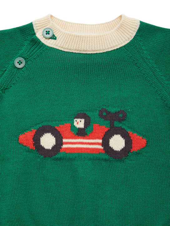 Bobo Choses: Printed organic cotton knit sweater - kids-boys_1 | Luisa Via Roma