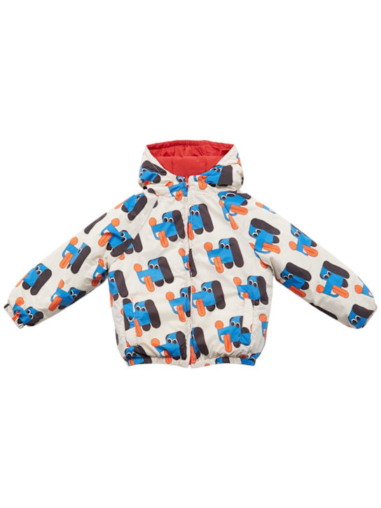 Bobo Choses: Recycled poly hooded puffer jacket - White - kids-boys_0 | Luisa Via Roma