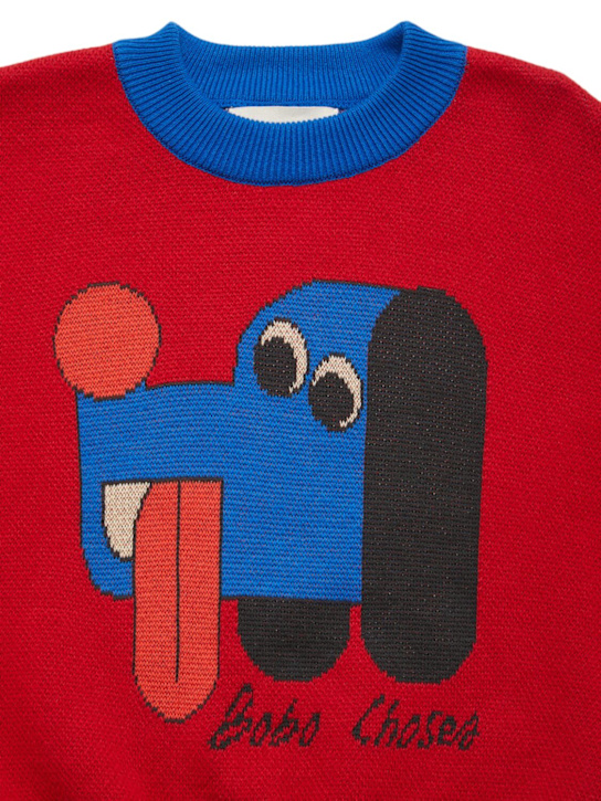 Bobo Choses: Printed organic cotton sweatshirt - Red - kids-boys_1 | Luisa Via Roma