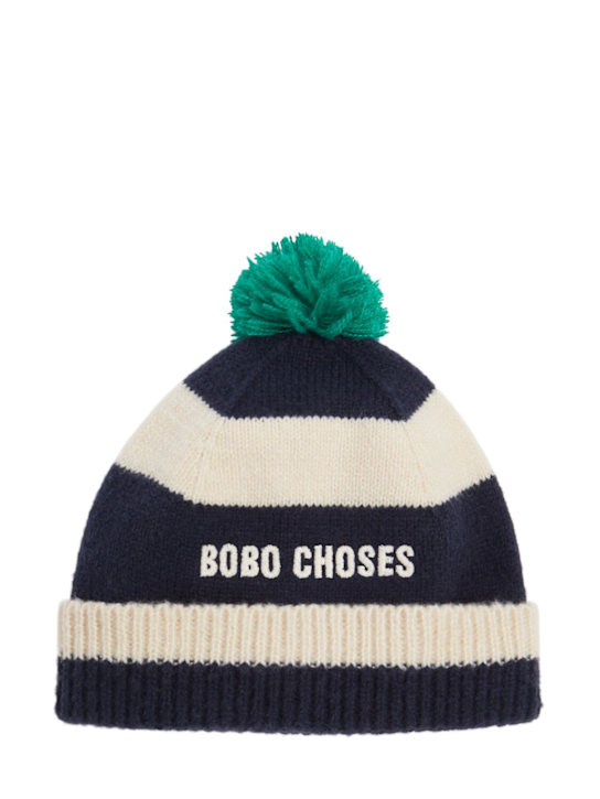 Bobo Choses: Striped knit beanie - kids-boys_0 | Luisa Via Roma
