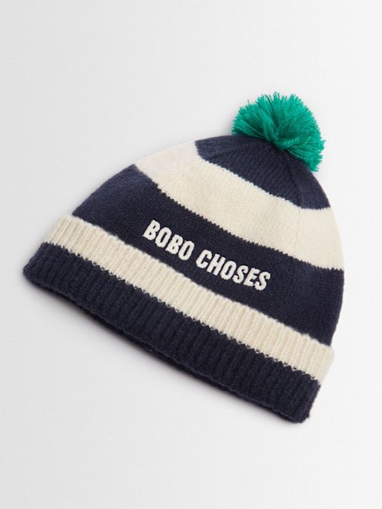 Bobo Choses: Striped knit beanie - kids-boys_1 | Luisa Via Roma