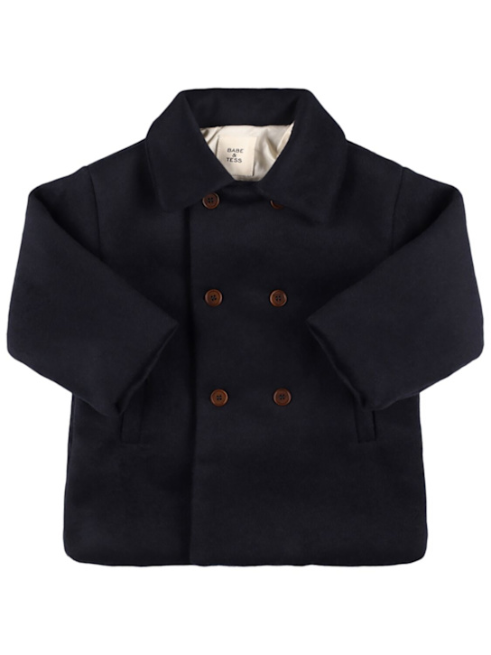 Babe & Tess: Cotton blend coat - Blue - kids-boys_0 | Luisa Via Roma