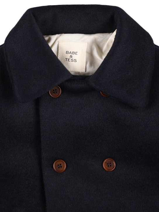 Babe & Tess: Cotton blend coat - Blue - kids-boys_1 | Luisa Via Roma