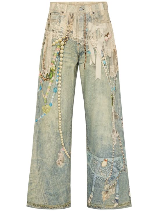 Acne Studios: Embellished organic cotton jeans - women_0 | Luisa Via Roma