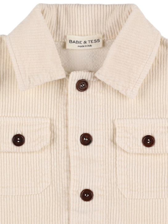 Babe & Tess: Velvet jacket - Naturale - kids-boys_1 | Luisa Via Roma