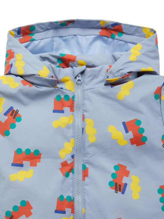 Bobo Choses: Printed recycled poly jacket - ライトブルー - kids-boys_1 | Luisa Via Roma
