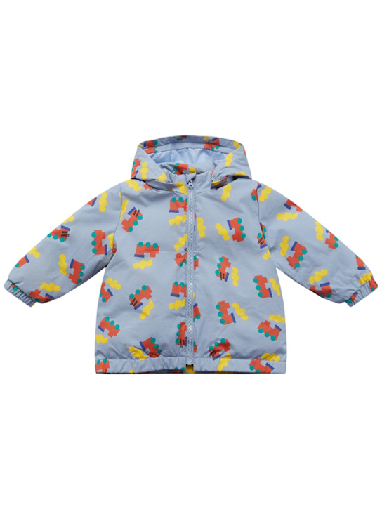 Bobo Choses: Printed recycled poly jacket - ライトブルー - kids-boys_0 | Luisa Via Roma