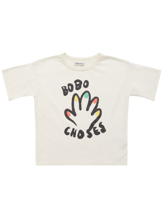 Bobo Choses: Printed organic cotton t-shirt - White - kids-boys_0 | Luisa Via Roma