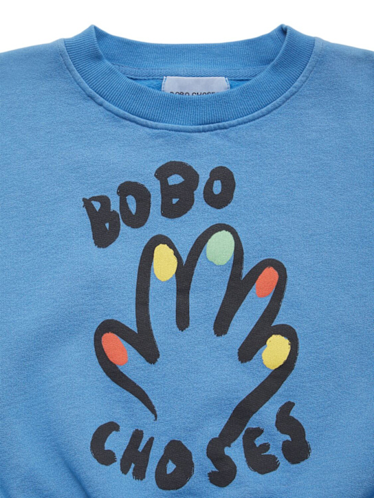 Bobo Choses: Printed organic cotton sweatshirt - ブルー - kids-girls_1 | Luisa Via Roma
