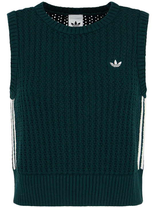 adidas Originals: Chaleco de punto de algodón - Aurivy - women_0 | Luisa Via Roma