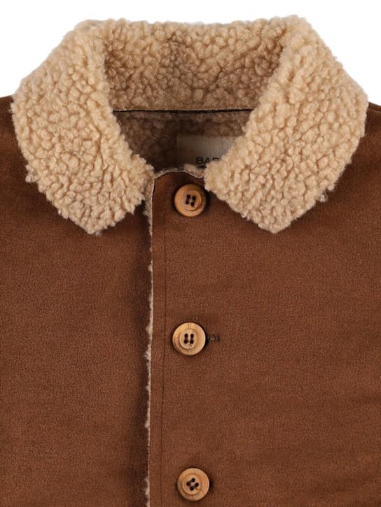 Babe & Tess: Poly blend coat - Cioccolato - kids-boys_1 | Luisa Via Roma