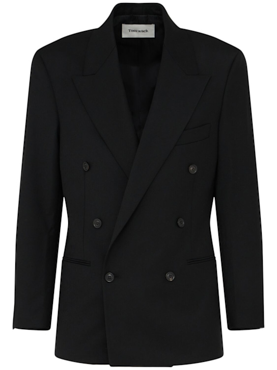 Tonywack: Tailored double breast twill jacket - men_0 | Luisa Via Roma
