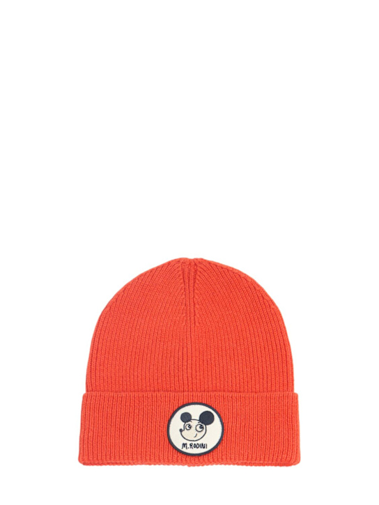 Mini Rodini: Wool & cotton knit beanie - レッド - kids-boys_0 | Luisa Via Roma