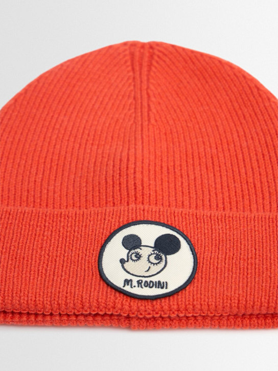 Mini Rodini: Wool & cotton knit beanie - レッド - kids-boys_1 | Luisa Via Roma