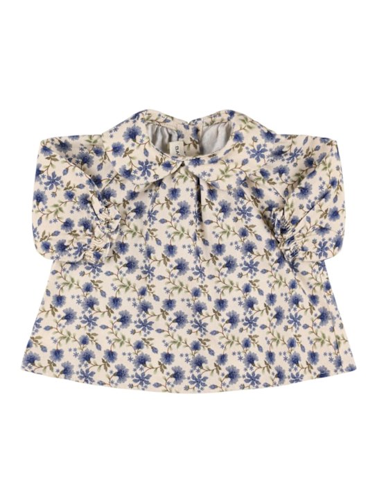 Babe & Tess: Printed cotton jersey shirt - Blue - kids-girls_0 | Luisa Via Roma