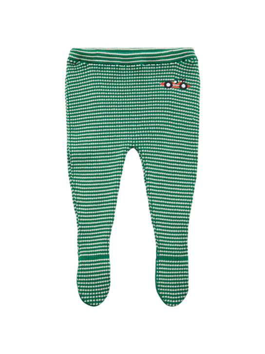 Bobo Choses: Leggings in jersey di cotone organico - Verde - kids-boys_0 | Luisa Via Roma