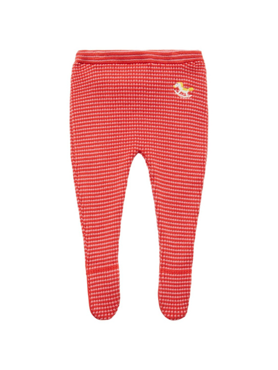 Bobo Choses: Organic cotton leggings - Red - kids-girls_0 | Luisa Via Roma