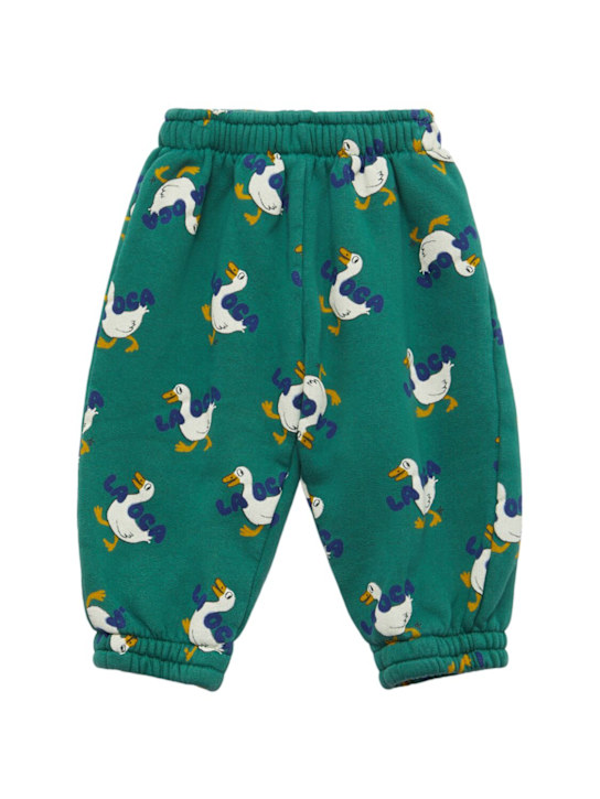 Bobo Choses: Printed organic cotton blend sweatpants - Green - kids-boys_0 | Luisa Via Roma