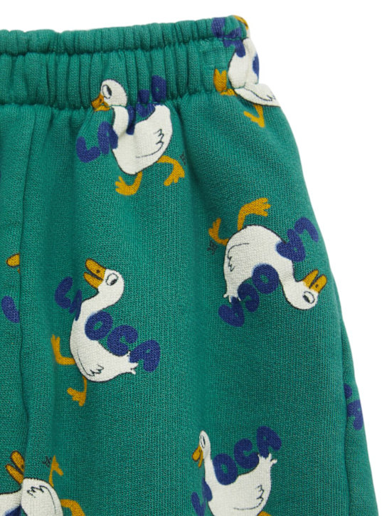 Bobo Choses: Printed organic cotton blend sweatpants - Green - kids-boys_1 | Luisa Via Roma