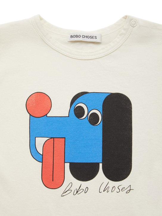 Bobo Choses: Logo print organic cotton t-shirt - White - kids-boys_1 | Luisa Via Roma