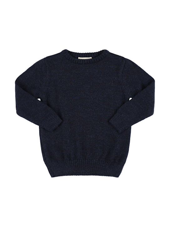 Babe & Tess: Alpaca blend knit sweater - ブルー - kids-boys_0 | Luisa Via Roma