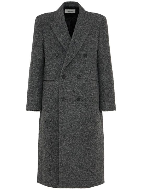 Tonywack: Double breast textured wool blend coat - men_0 | Luisa Via Roma