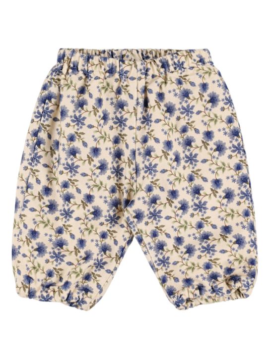 Babe & Tess: Flower print cotton pants - ブルー - kids-girls_0 | Luisa Via Roma