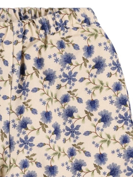 Babe & Tess: Flower print cotton pants - ブルー - kids-girls_1 | Luisa Via Roma