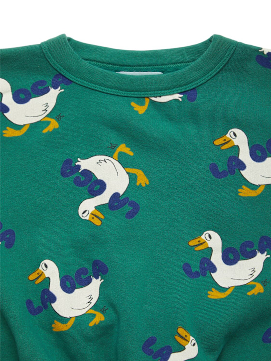 Bobo Choses: Printed organic cotton blend sweatshirt - グリーン - kids-girls_1 | Luisa Via Roma