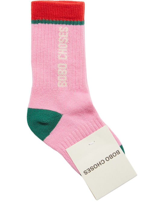 Bobo Choses: Short socks - ピンク - kids-girls_0 | Luisa Via Roma