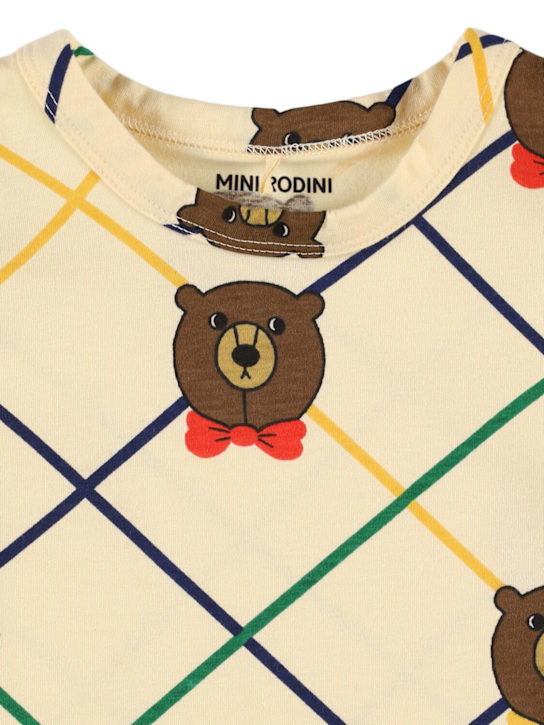 Mini Rodini: Printed organic cotton t-shirt - Beige - kids-boys_1 | Luisa Via Roma