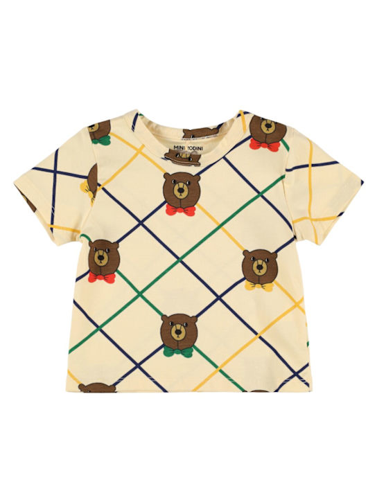 Mini Rodini: Printed organic cotton t-shirt - Beige - kids-boys_0 | Luisa Via Roma