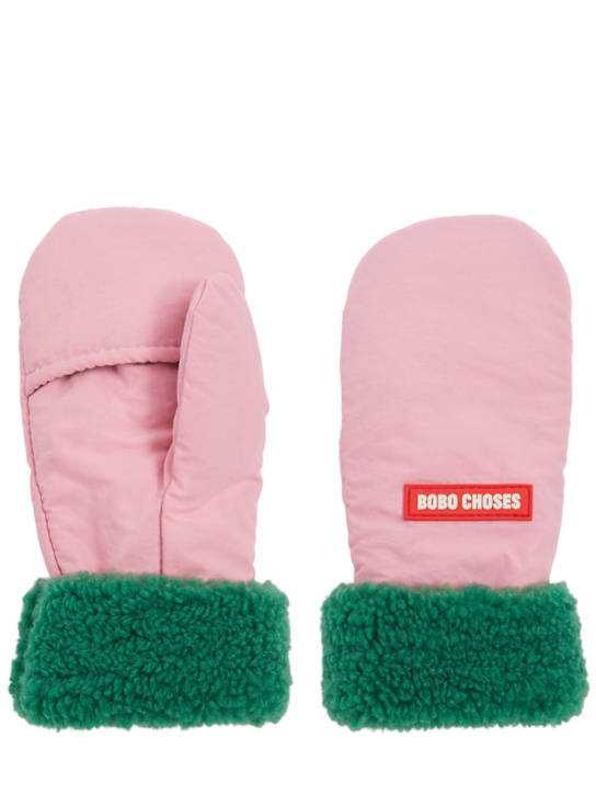 Bobo Choses: Bicolor gloves - ピンク - kids-girls_0 | Luisa Via Roma