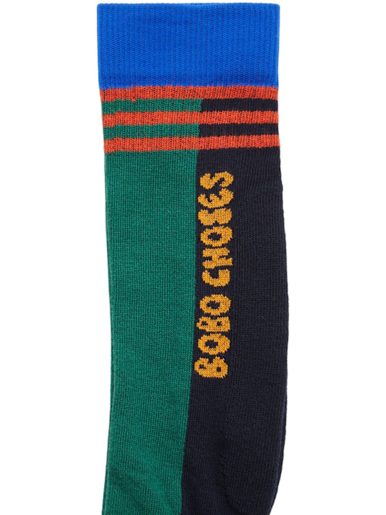 Bobo Choses: Organic cotton blend socks - Blue/Green - kids-boys_1 | Luisa Via Roma