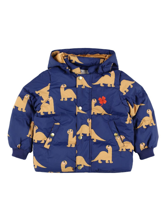 Mini Rodini: Printed poly puffer jacket - ブルー/マルチカラー - kids-boys_0 | Luisa Via Roma