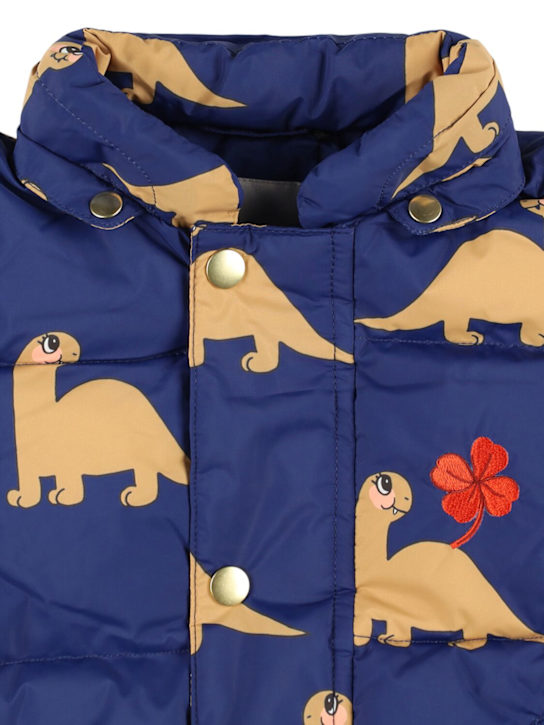 Mini Rodini: Printed poly puffer jacket - ブルー/マルチカラー - kids-boys_1 | Luisa Via Roma