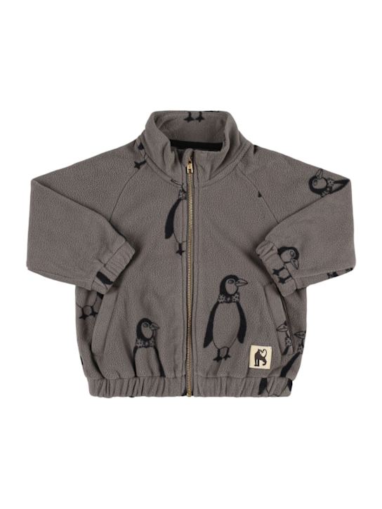 Mini Rodini: Printed recycled poly zip-up sweatshirt - グレー - kids-boys_0 | Luisa Via Roma