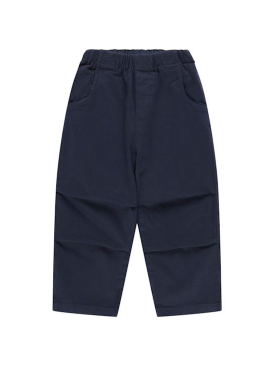 Babe & Tess: Cotton blend pants - Blue - kids-boys_0 | Luisa Via Roma