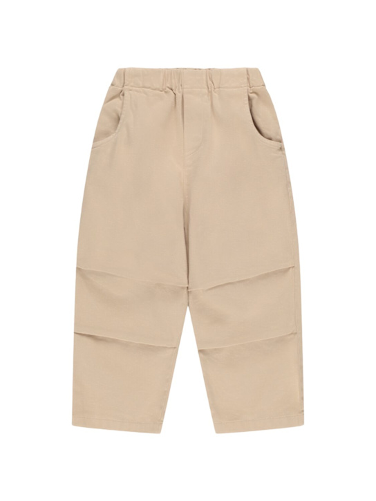 Babe & Tess: Cotton blend pants - ゴールド - kids-boys_0 | Luisa Via Roma