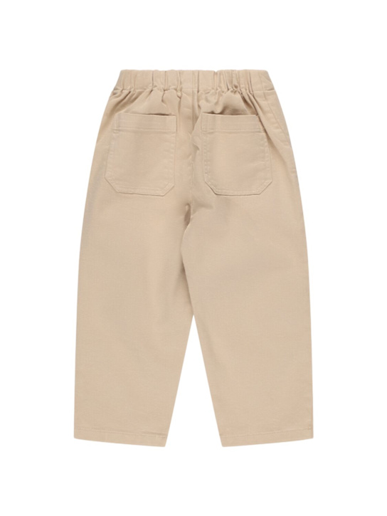 Babe & Tess: Cotton blend pants - ゴールド - kids-boys_1 | Luisa Via Roma