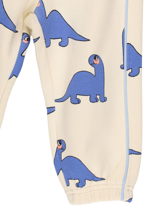 Mini Rodini: Printed organic cotton sweatpants - Beige/Blue - kids-boys_1 | Luisa Via Roma
